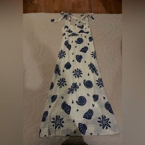 Navy and White Maxi Dress